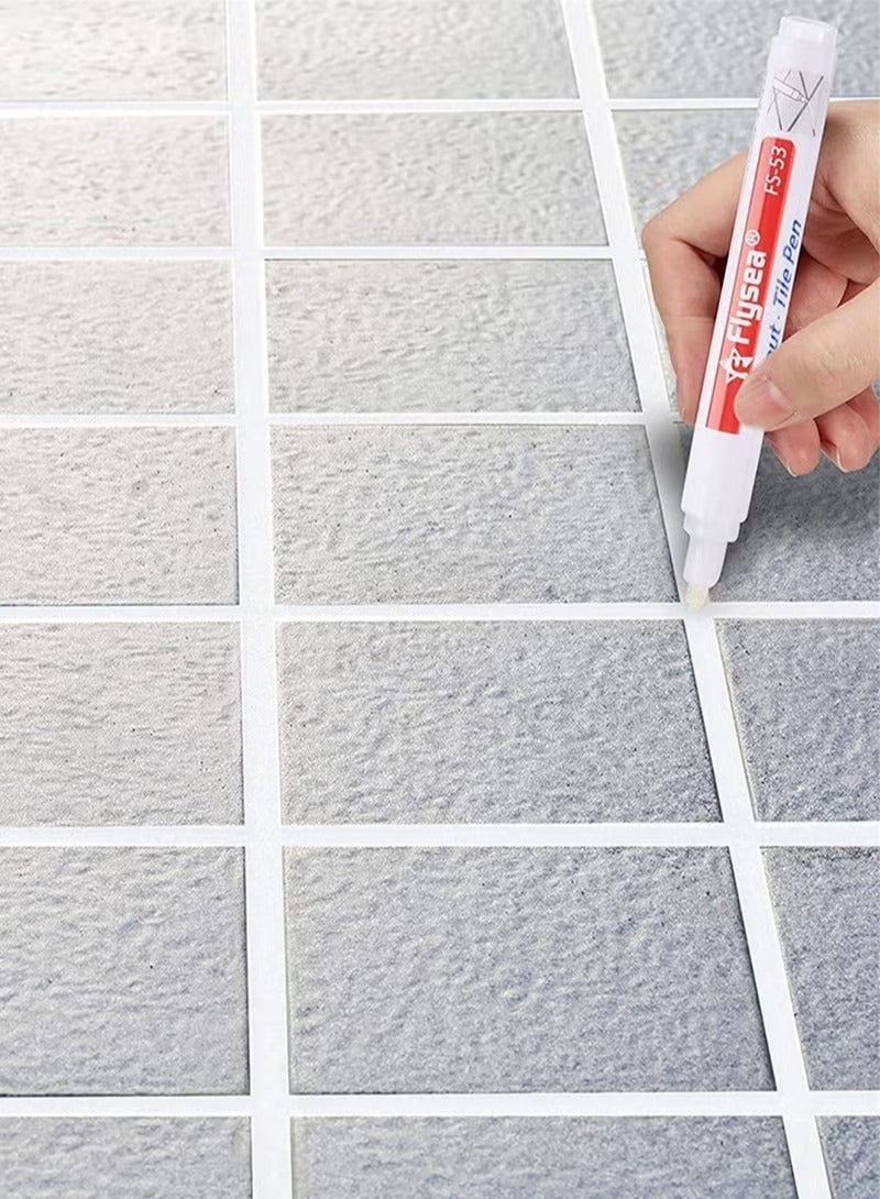 6 Pieces Tile Pen Wall Grout Restorer Pen Repair Marker Grout Filler Pen for Restoring Tile Grout Wall Floor Bathrooms and Kitchen White  - Image 4