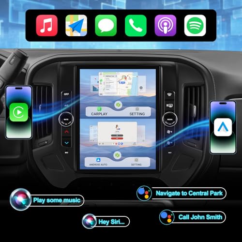 Votheon Car Stereo for GMC Sierra & Chevrolet Silverado 2014 2015 2016 2017 2018-12.1" Touchscreen Android 13 Radio with Wireless CarPlay & Android Auto, 4GB RAM 64GB ROM, 4G LTE, Dual Bluetooth - Image 3
