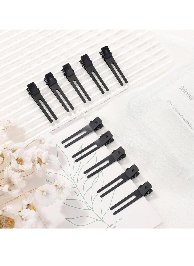 choicbaby - choicbaby 120pcs Double Prong Curl Clips, 1.8' Stainless Steel Hair Clips for Hair Bow, Great Pin Curl Clip, Hair Salon Barber (Black, 1.8 inches, 4.5 cm) - Image 1