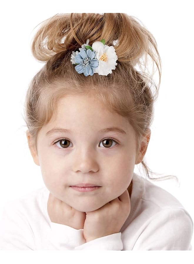 كاست ويف مجموعة مشابك شعر على شكل زهور للبنات الصغيرات، مكونة من 6 قطع من مشابك الشعر الرقيقة المزينة بالزهور، وربطات الشعر، وإكسسوارات الشعر، ومشابك تثبيت الشعر للأطفال حديثي الولادة والرضع والأطفال الصغار، وهدايا للفتيات المراهقات (بتصميم على شكل ست زهور) - Image 5