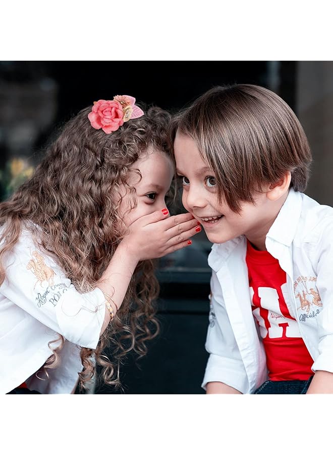 كاست ويف مجموعة مشابك شعر على شكل زهور للبنات الصغيرات، مكونة من 6 قطع من مشابك الشعر الرقيقة المزينة بالزهور، وربطات الشعر، وإكسسوارات الشعر، ومشابك تثبيت الشعر للأطفال حديثي الولادة والرضع والأطفال الصغار، وهدايا للفتيات المراهقات (بتصميم على شكل ست زهور) - Image 3