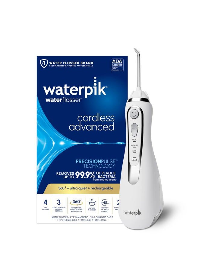 Waterpik Cordless Water Flosser Rechargeable Portable Oral Irrigator for Travel & Home – Cordless Advanced, Wp-560 White [US version] - Image 1