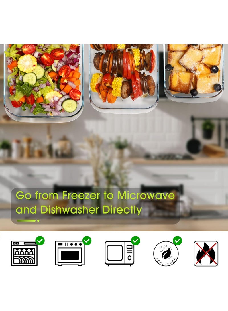 Pyrex heat-resistant clear glass 3-piece dish set in sizes 1 liter, 1.6 liters, and 2.2 liters - Image 3