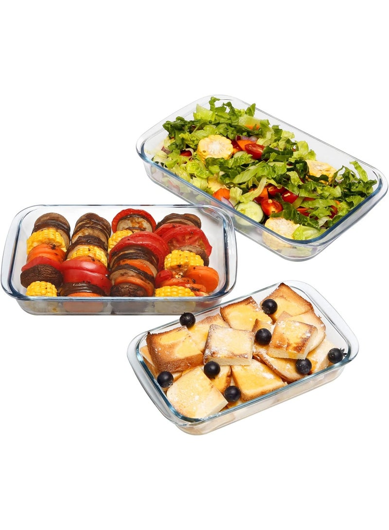 Pyrex heat-resistant clear glass 3-piece dish set in sizes 1 liter, 1.6 liters, and 2.2 liters - Image 4