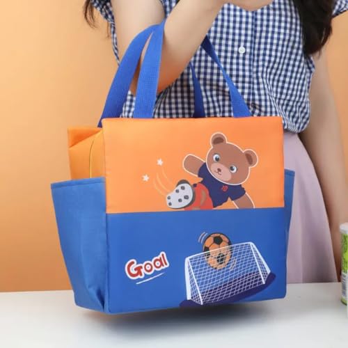 CoolKraft Insulated Lunch Bag, for School Girls & Boys, Large Animal Print Two Colour Tone - 25x25x14cm (Cat Brown+Black) - Image 5