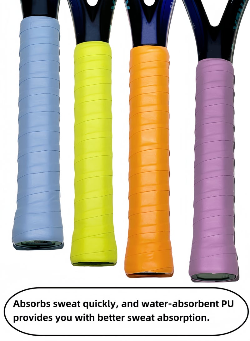 Generic 12-Pack Racket Handle Grip Tape for Tennis, Badminton, & Pickleball 4 Colors, 3 for Each, Overgrip, Tacky Grip Wrap For Bat, Bicycle Handle Strap, Blue, Orange, Yellow, Purple  - Image 3
