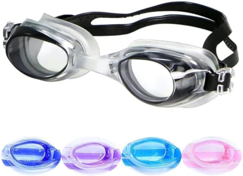 SportQ Swim Goggles Anti Fog Anti-Leak UV Protection Youth Kids Wide Swim Goggles with Adjustable Strap (Multicolor)