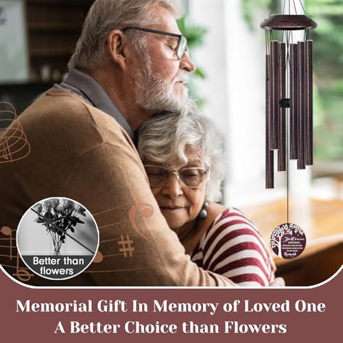 Howarmer Memorial Gifts for Loss of Mom/Dad - 32" Cardinal Sympathy Wind Chimes with Tree of Life - Bereavement Remembrance Condolence Gifts for Loss of Loved One -Memorial Chimes for Outside Garden - Image 5