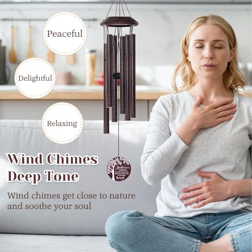 Howarmer Memorial Gifts for Loss of Mom/Dad - 32" Cardinal Sympathy Wind Chimes with Tree of Life - Bereavement Remembrance Condolence Gifts for Loss of Loved One -Memorial Chimes for Outside Garden - Image 4