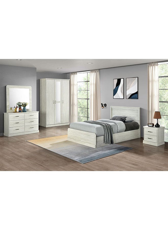 DANUBE HOME Zirco 120X200 Single Bed With Underbed Storage Sturdy Modern Design Wooden Single Bed Frame Furniture Quiet And Comfortable Beds L 129x209.8x102.6 Cm White Oak  - Image 2
