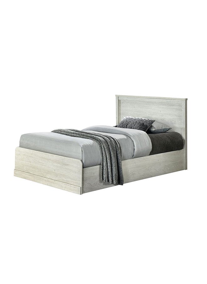 DANUBE HOME Zirco 120X200 Single Bed With Underbed Storage Sturdy Modern Design Wooden Single Bed Frame Furniture Quiet And Comfortable Beds L 129x209.8x102.6 Cm White Oak  - Image 1