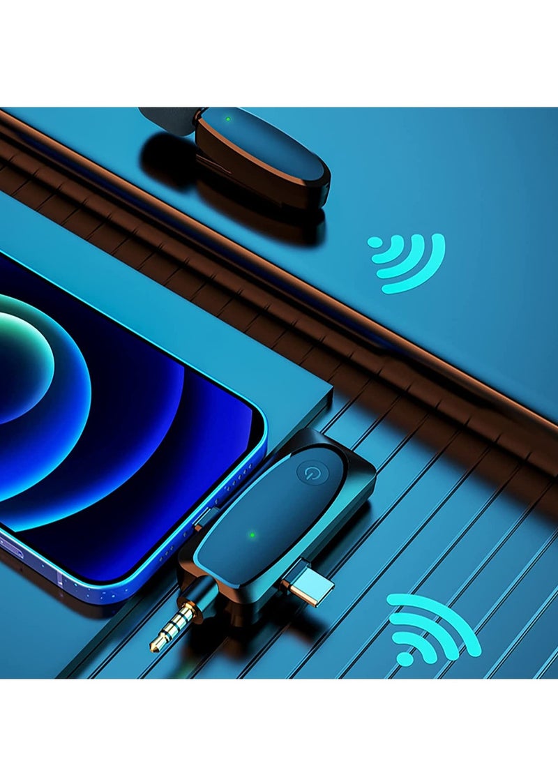 ELTRAZONE ميكروفون لافاليير لاسلكي لجهاز آيفون TYPE-C، ميكروفون لابيل لبث يوتيوب وفيسبوك المباشر، تيك توك، تسجيل الفيديو، تقليل الضوضاء، مزامنة تلقائية، توصيل وتشغيل (بدون تطبيق أو بلوتوث)، نوع C مع ميكروفونين - Image 3