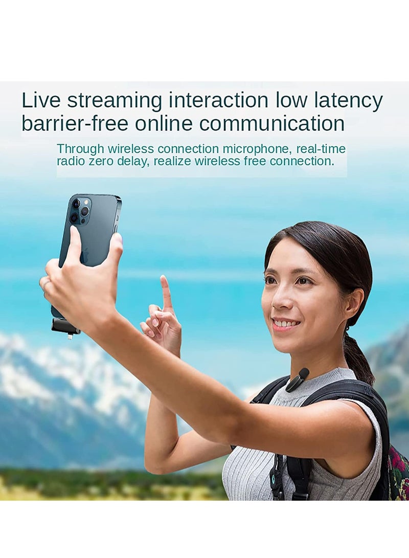 ELTRAZONE ميكروفون لافاليير لاسلكي لجهاز آيفون TYPE-C، ميكروفون لابيل لبث يوتيوب وفيسبوك المباشر، تيك توك، تسجيل الفيديو، تقليل الضوضاء، مزامنة تلقائية، توصيل وتشغيل (بدون تطبيق أو بلوتوث)، نوع C مع ميكروفونين - Image 2