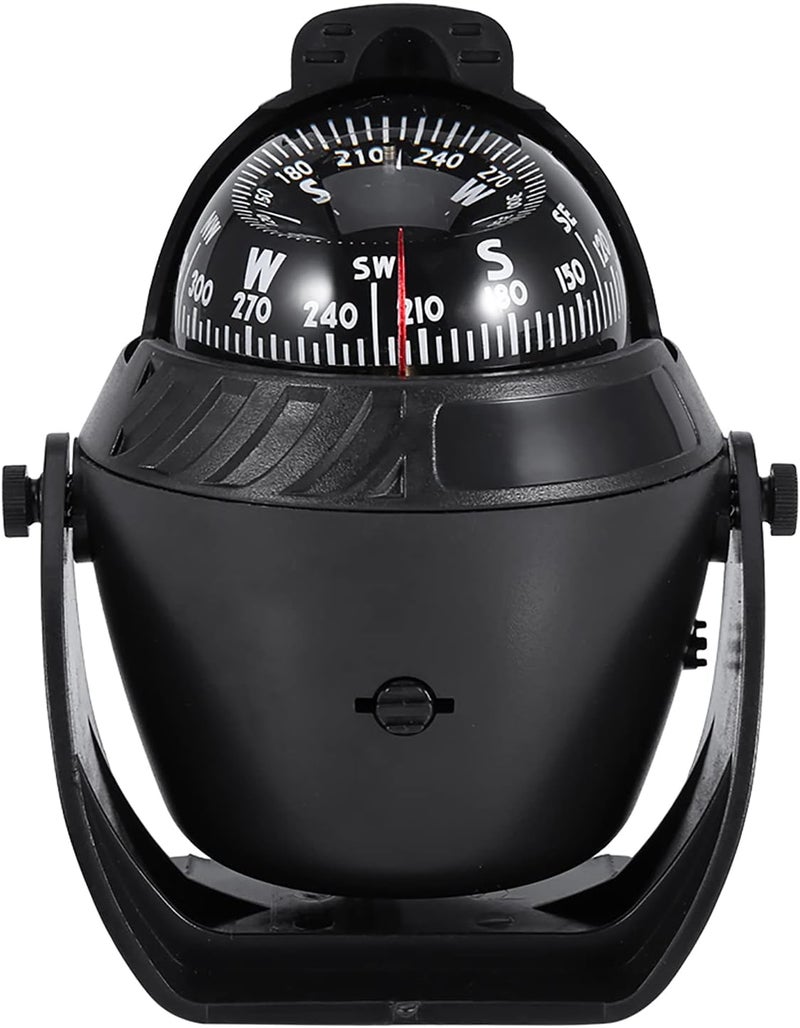Zerone LED Light Marine Digital Compass, LED Light Pivoting Compass Dashboard Dash Mount Suitable for Car Boat and Truck Black - Image 1