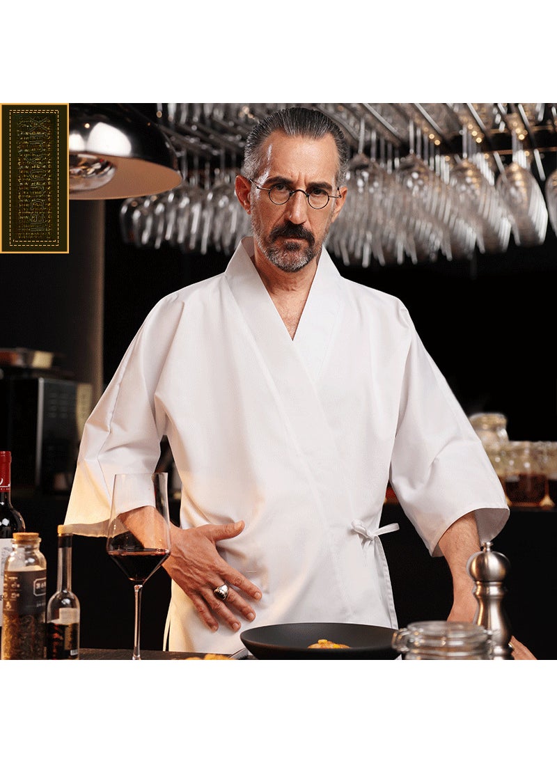 Generic Japanese Chef Uniform Sushi Waitstaff Kimono Black  - Image 1