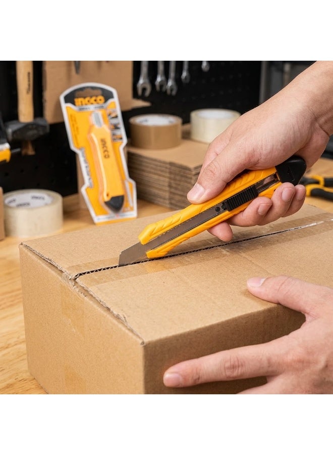 INGCO 9mm Snap-Off Utility Knife – Compact Box Cutter & Precision Paper Slicer - Image 2