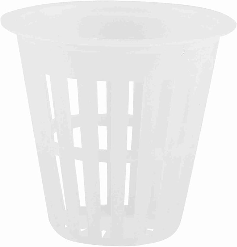 Hydroponic Basket 10 Piece Set White Plastic Grow Cups for Soilless Gardening - Image 1