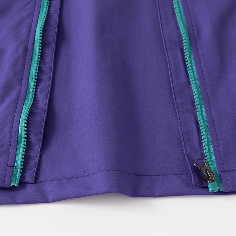 Kids Hooded Jacket Colorblock Zipper Spring 2024 Purple  - Image 4