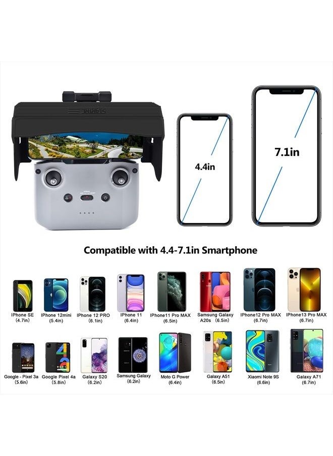 STARTRC Sun Hood Sunshade for DJI Mini 2 SE/Mini 3/Mini 3 Pro/Mini 2/Mavic Air 2/DJI Air 2S/Mavic 3 Classic Controller Accessories for 4.4-7.1inch Smartphone Screen  - Image 2