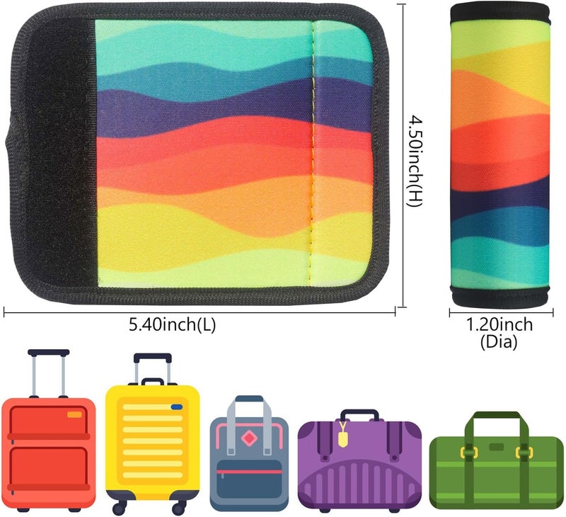 Gowraps 5 Pack Neoprene Luggage Handle Wraps for Suitcase Travel Luggage Tags/Identifiers/Marker/Grips Travel Accessories for Airplane(Multi-Color) - Image 2