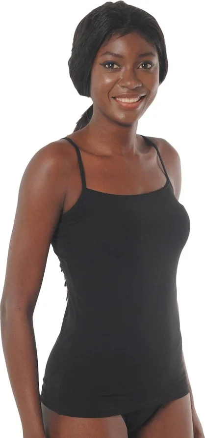 Aytuğ Women's Modal and Cotton Thin Strap Athlete-Black
