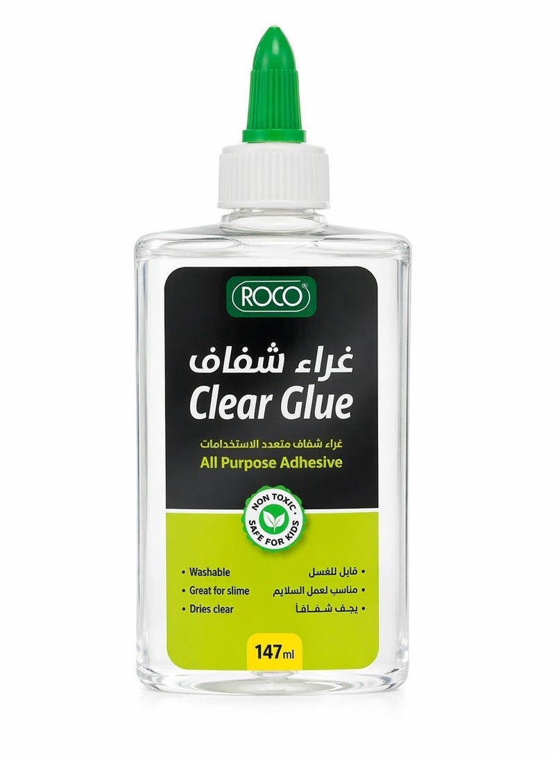 ROCO Clear Liquid Glue 147ml Pack of 3 Strong Adhesive Transparent Drying Non-Toxic All Purpose Glue for School Office & Crafts - Image 3