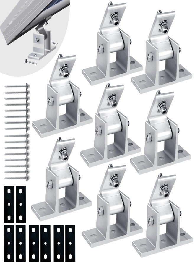 Karidge Solar Panel Mounting Brackets, 8PCS Adjustable RV Solar Panel Mount, Tilt Angle 10-60 Roof Mounting Kit for Solar Panels 400 W, 500 W - Image 1