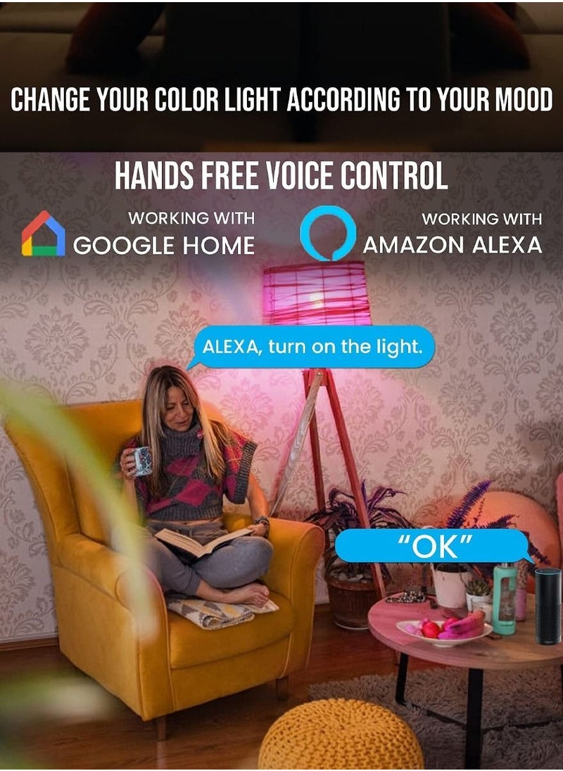 Generic - 10W Smart Wi-Fi Bluetooth Bulb Works With Alexa Google Assistant and IFTTT With 16Millions Colors Dimmable Light 8 Different Modes Power Saving and Much More A Must Have Smart Gadget - Image 1