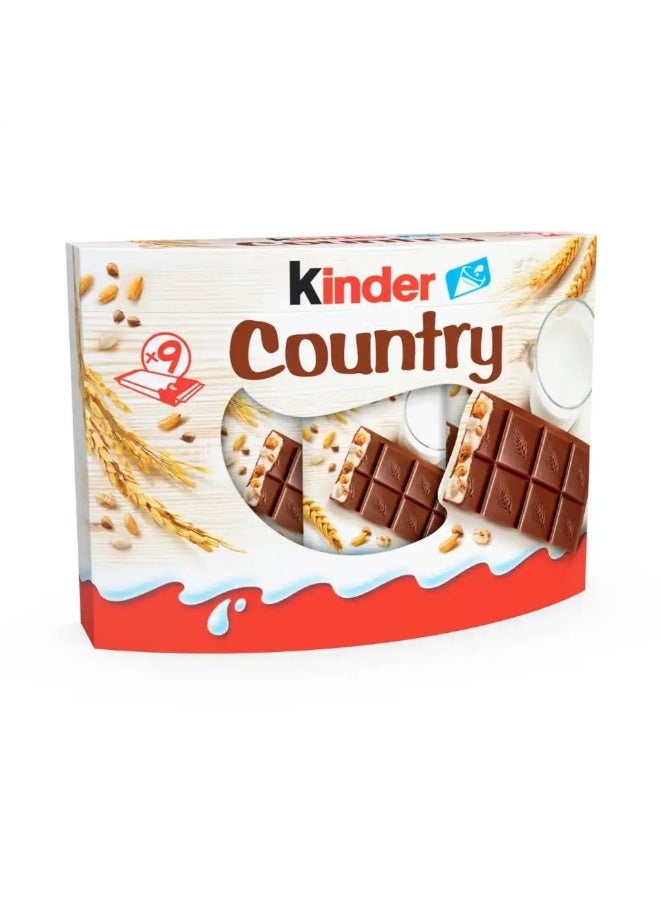 Kinder Country Milk Chocolate with Cereals â€“ 9 Pieces - Image 1