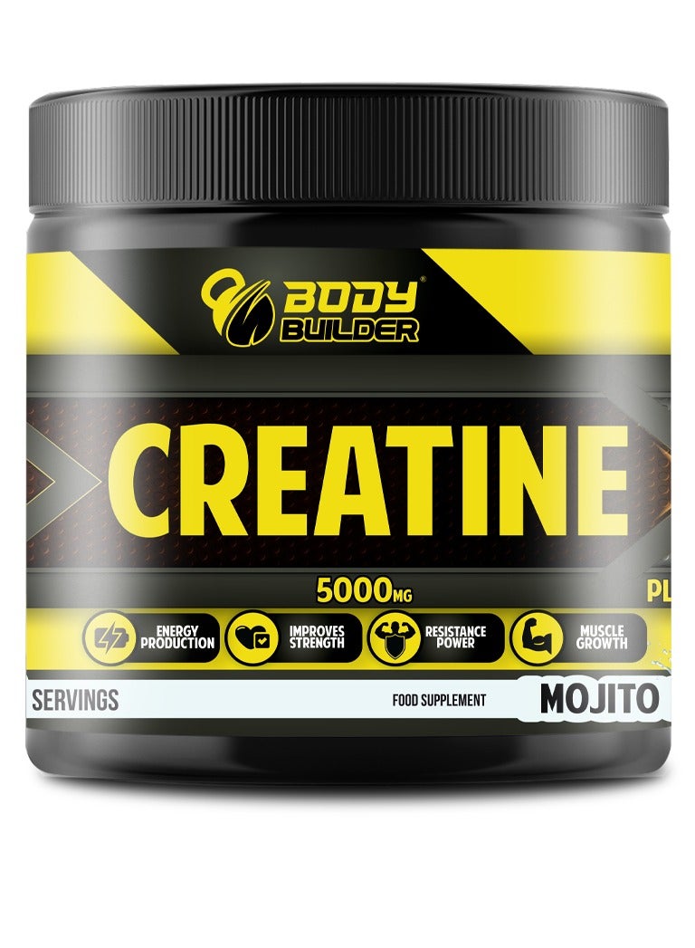 Body Builder Creatine 5000mg Mojito Flavor 50 Servings 300g  - Image 1