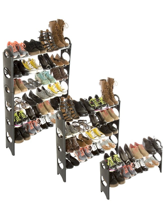 Everyday Home Stackable Shoe Rack – 6-Tier Shoe Organizer for Closet, Bathroom, Entryway – Footwear Shelf Holds 24 Pair Sneakers, Heels, and Boots - Image 4