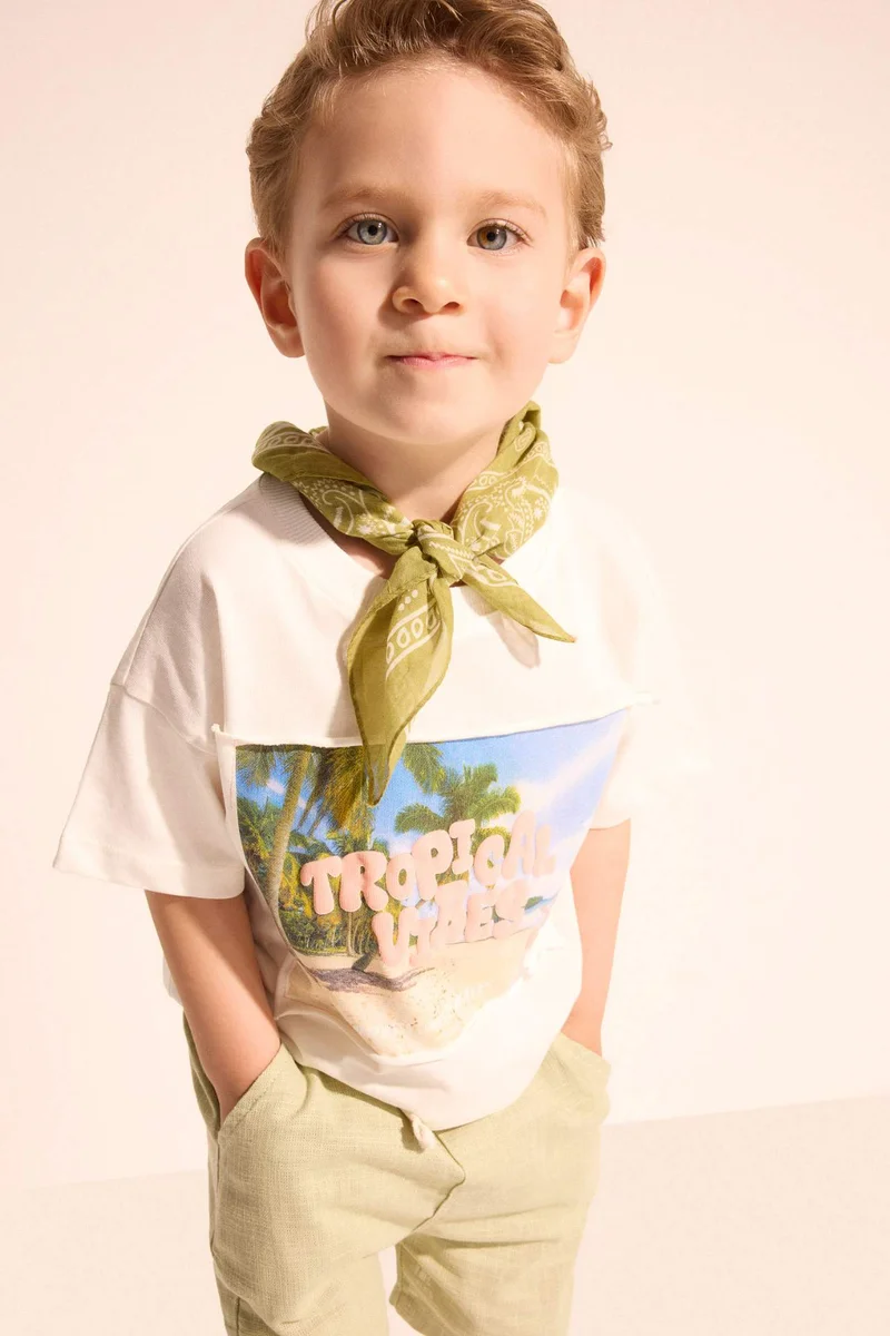 ديفاكتو Baby Boy Palm Tree Pattern Oversize T-Shirt