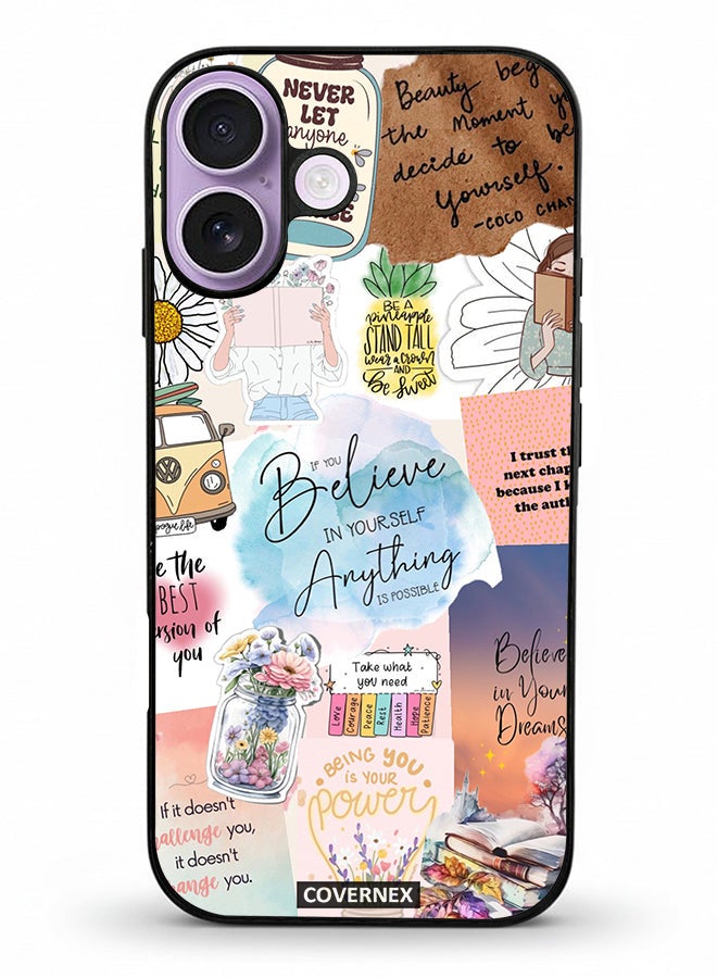 Covernex Apple iPhone 17 Protective Case Cover Printed Featuring Inspirational Themed with Floral and Travel Elements - Image 2
