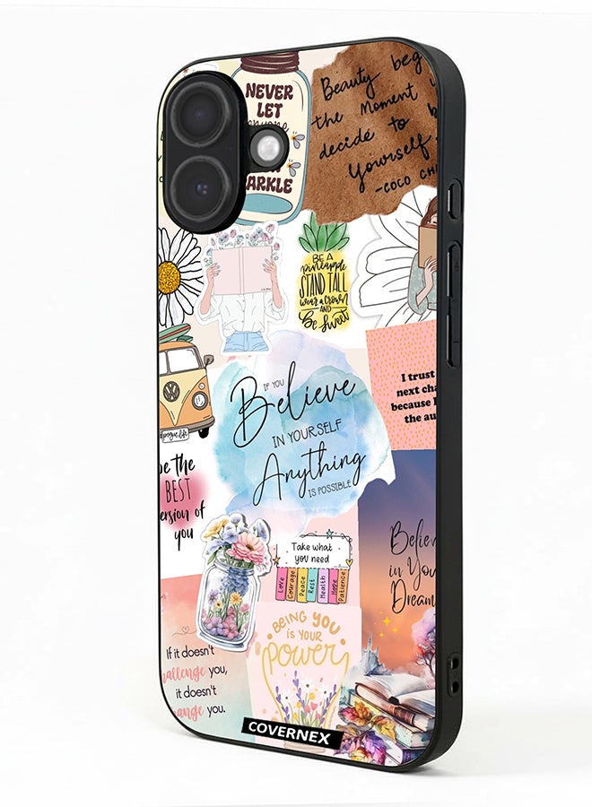 Covernex Apple iPhone 17 Protective Case Cover Printed Featuring Inspirational Themed with Floral and Travel Elements - Image 1