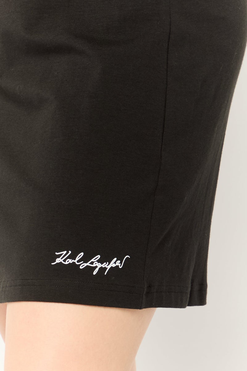 Karl Lagerfeld Women Brand Logo Sleeveless Sleepwear Dress, Black - Image 3