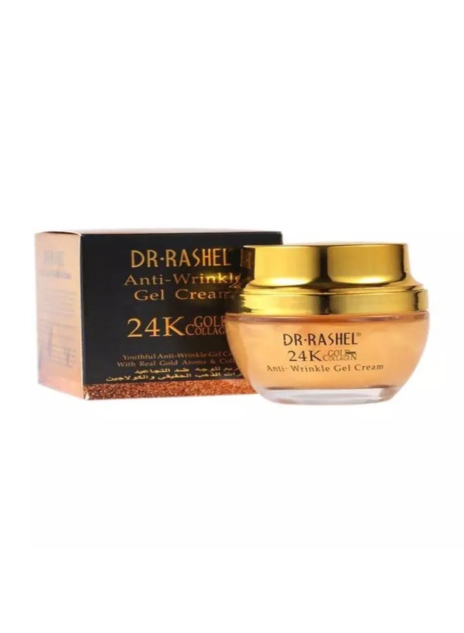 DR. RASHEL 24K Anti Wrinkle Gel Cream with Real Gold Atom and Collagen 50ml Golden 50mlml - Image 2