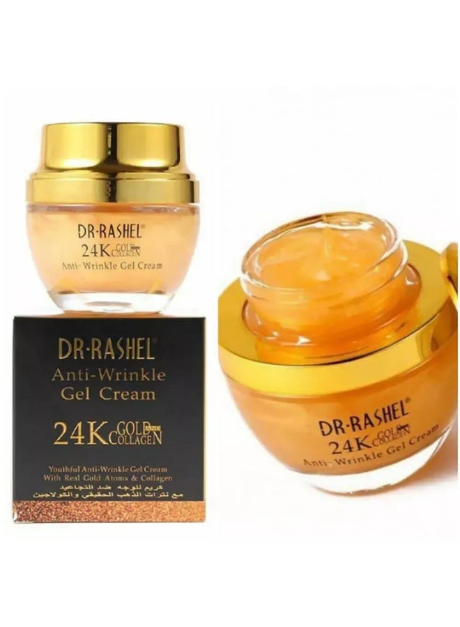 DR. RASHEL 24K Anti Wrinkle Gel Cream with Real Gold Atom and Collagen 50ml Golden 50mlml - Image 1