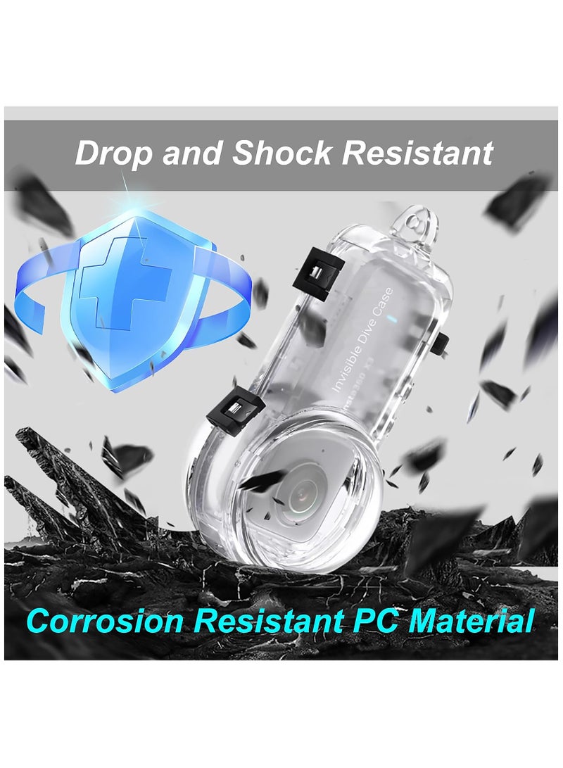 Invisible Dive Housing Case for Insta360 X3 - Waterproof  Scratch-Resistant, 50m (164ft) Underwater Protective Shell with Enhanced Bracket Accessories, Ideal for Deep-Sea Exploration and Photography - Image 4