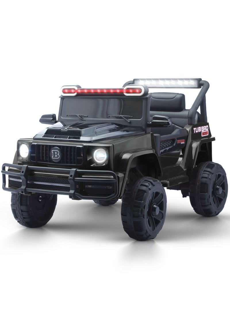 BAYBEE Vortex Battery Operated Jeep for Kids Rechargeable Battery Car for Kids with Music Led Light Ride On Kids Car Childrens Jeep Baby Big Car Electric Car for Kids Children's Boy Girl Black  - Image 1