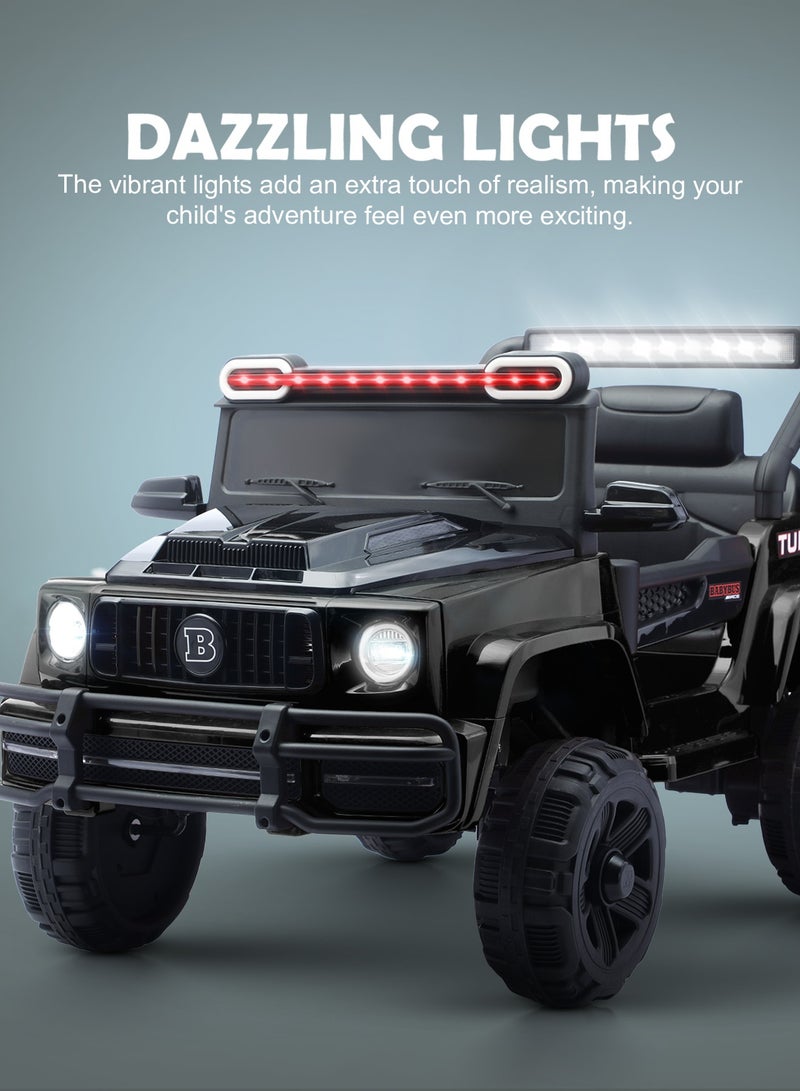 BAYBEE Vortex Battery Operated Jeep for Kids Rechargeable Battery Car for Kids with Music Led Light Ride On Kids Car Childrens Jeep Baby Big Car Electric Car for Kids Children's Boy Girl Black  - Image 5