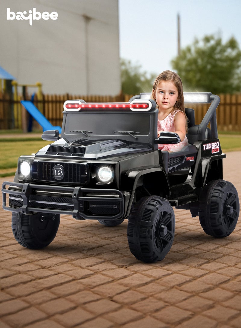 BAYBEE Vortex Battery Operated Jeep for Kids Rechargeable Battery Car for Kids with Music Led Light Ride On Kids Car Childrens Jeep Baby Big Car Electric Car for Kids Children's Boy Girl Black  - Image 2