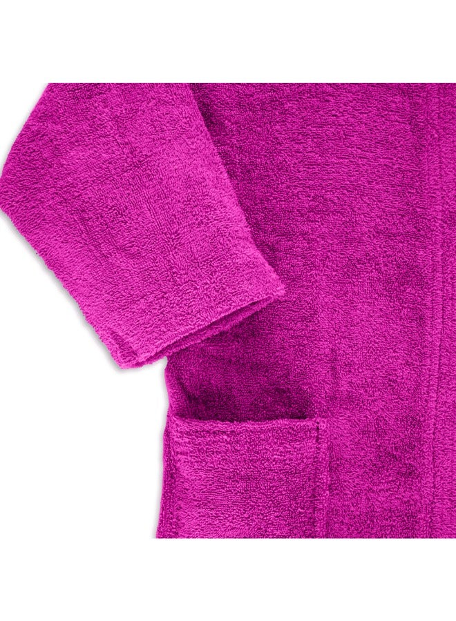 BYFT Daffodil (Fuchsia Pink) Premium 12 yr Kids Hooded Bathrobe 100% Terry Cotton, Highly Absorbent and Quick dry, Hotel and Spa Quality Bathrobe for Boy and Girl-400 Gsm  - Image 3
