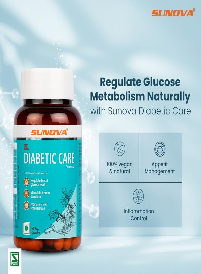 SUNOVA DIABETIC Care Capsules – An Effective Vegan Supplement, Fenugreek, Gudmar, and Daruharidra extract - 60 Veg Capsules x Pack of 2 - Image 3