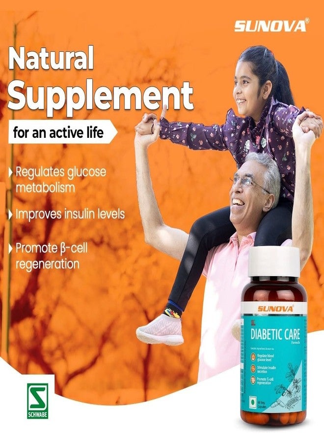 SUNOVA DIABETIC Care Capsules – An Effective Vegan Supplement, Fenugreek, Gudmar, and Daruharidra extract - 60 Veg Capsules x Pack of 2 - Image 2