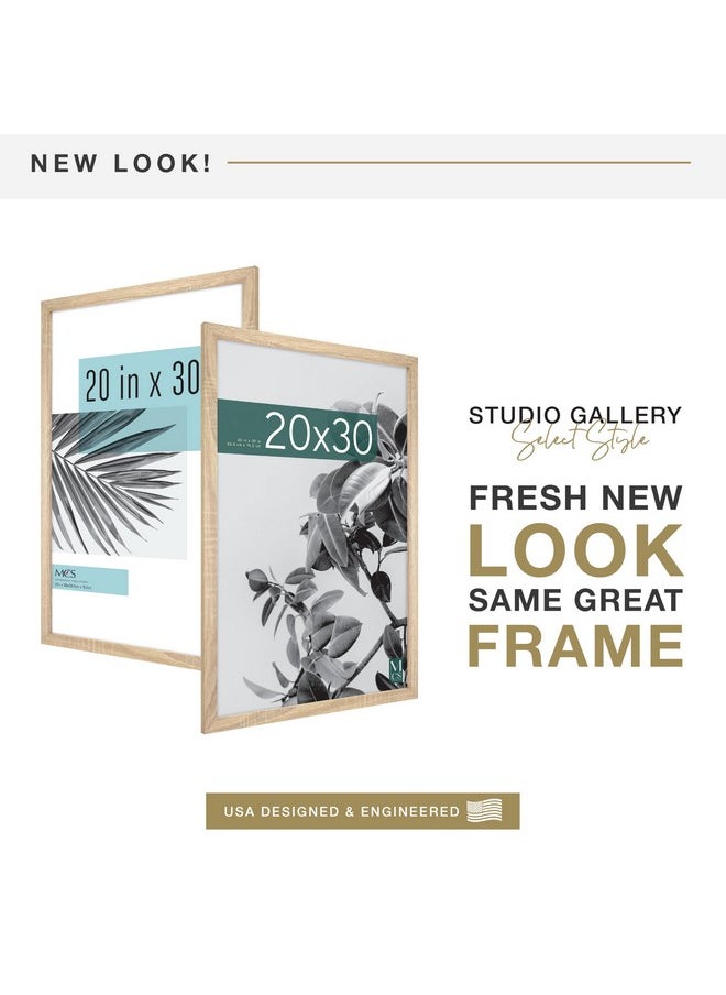 MCS MCS Studio Gallery 20x30 Poster Frame Natural Woodgrain, Vertical & Horizontal Wall Hanging Large Picture Frame for Photos, Posters & Art Prints (1-Pack)  - Image 1