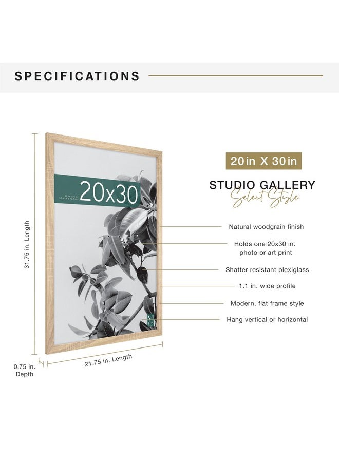 MCS MCS Studio Gallery 20x30 Poster Frame Natural Woodgrain, Vertical & Horizontal Wall Hanging Large Picture Frame for Photos, Posters & Art Prints (1-Pack)  - Image 3