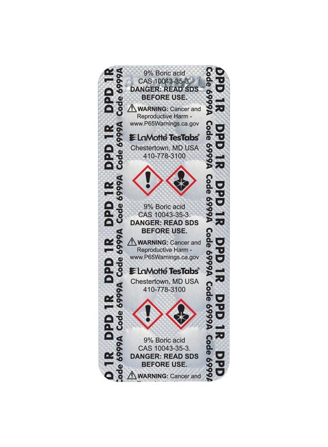 LaMotte 6999A-M DPD TesTabs Chlorine DPD #1 RAPID Reagent Tablet, Blister Style (Case of 1000) - Image 2