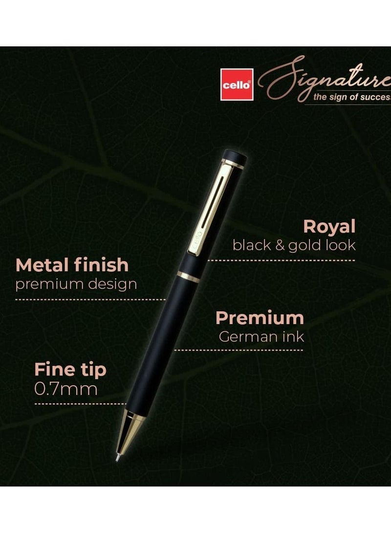 Cello Signature Origin Premium Metal Ball Pen Blue Ink  - Image 2