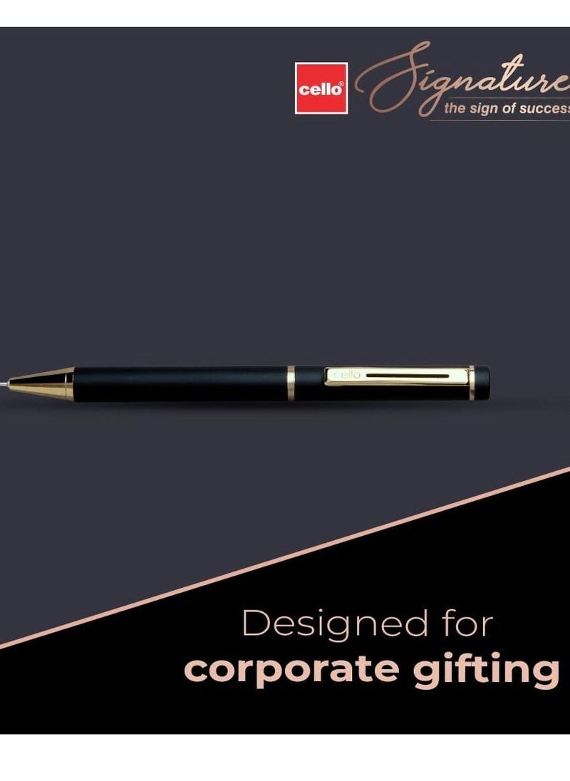 Cello Signature Origin Premium Metal Ball Pen Blue Ink  - Image 5