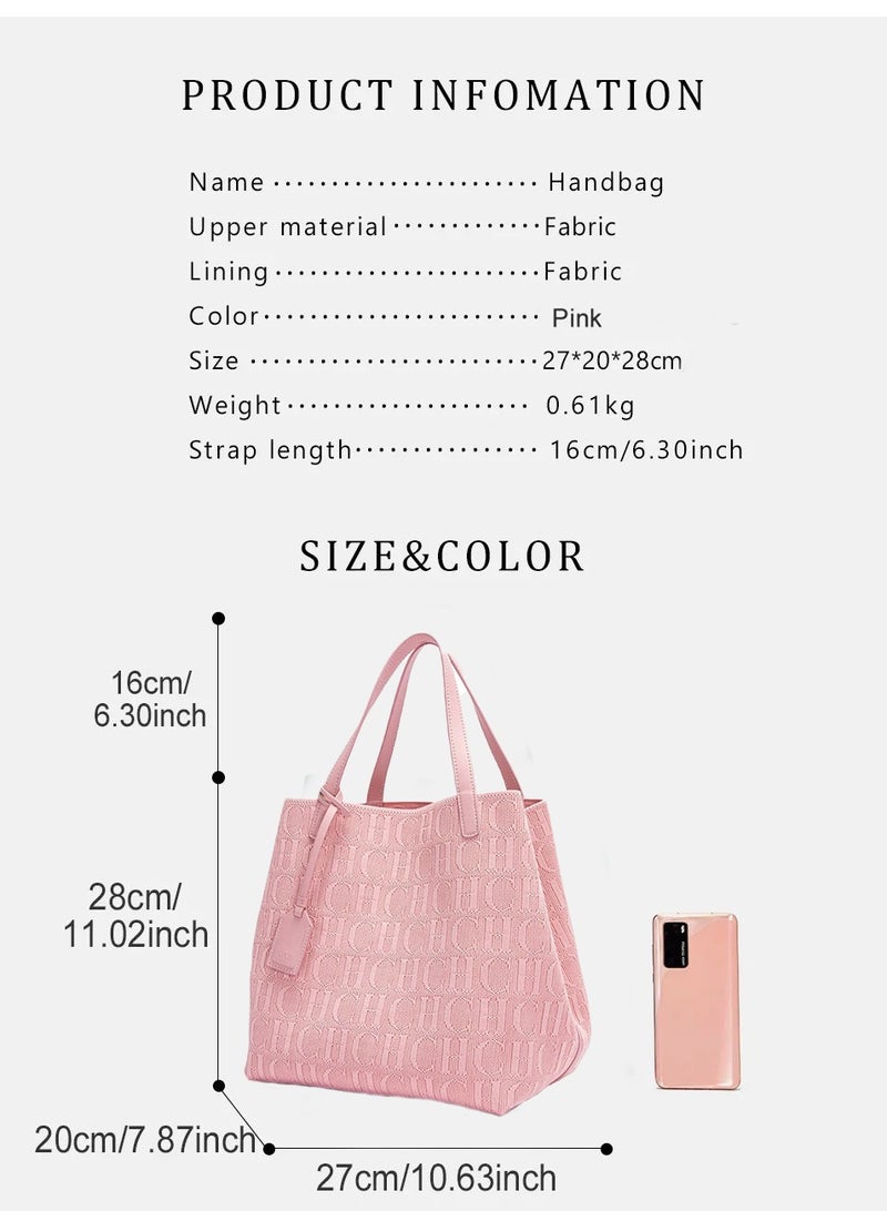 Chchmu CHCH New Fashionable Design Women's Large-capacity Tote Bag Pink - Image 2